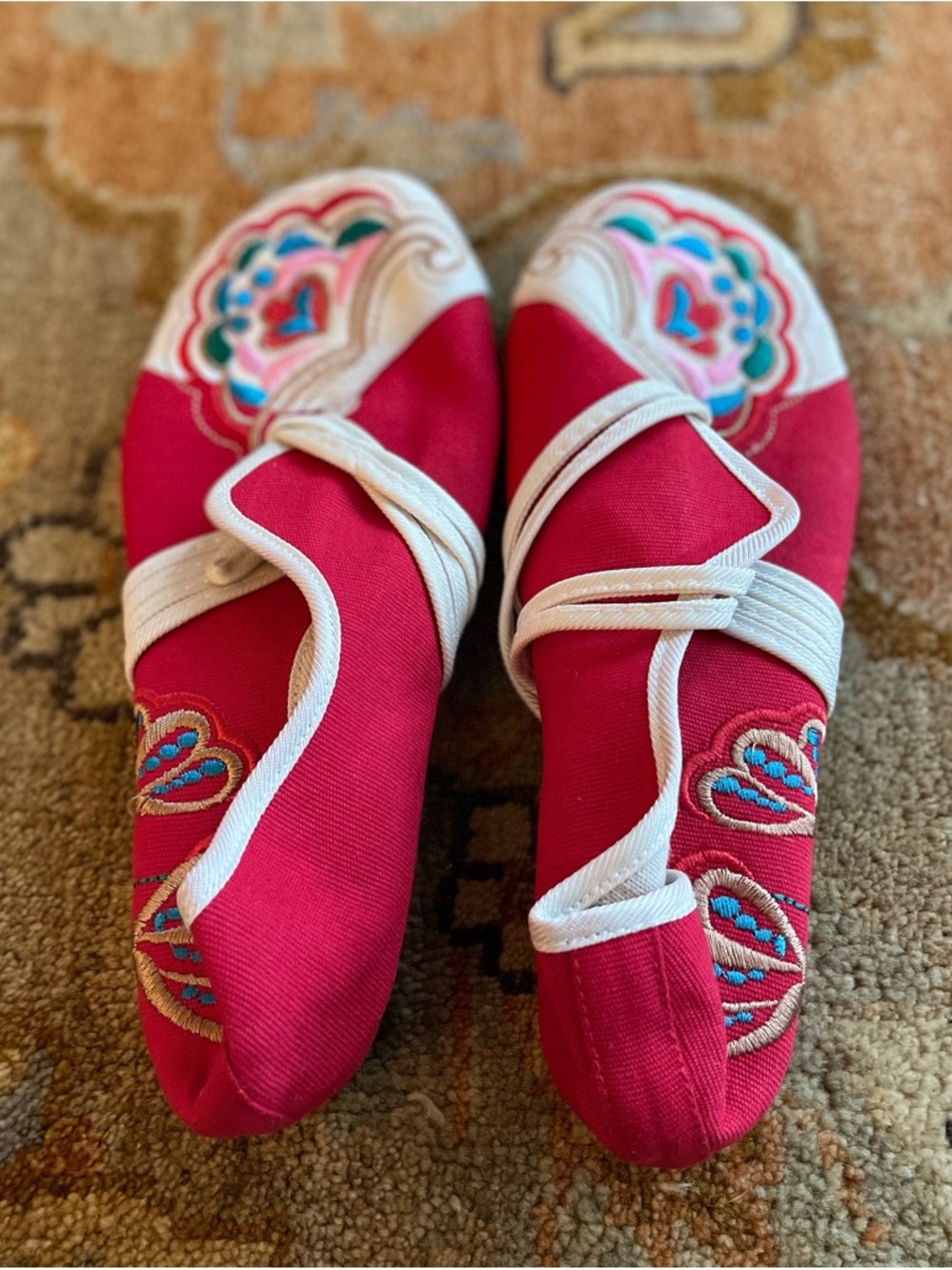 Red Embroidered Women's Slip-On Flats - Brand - Picture 3 of 6